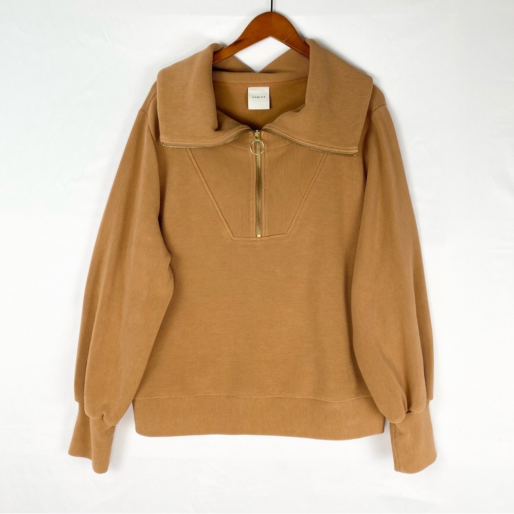 Varley Vine Half Zip Pullover in Rye Size XL Ottoman Rib‎ Oversized